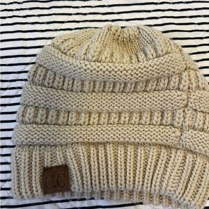 C.C Beige Knit Beanie